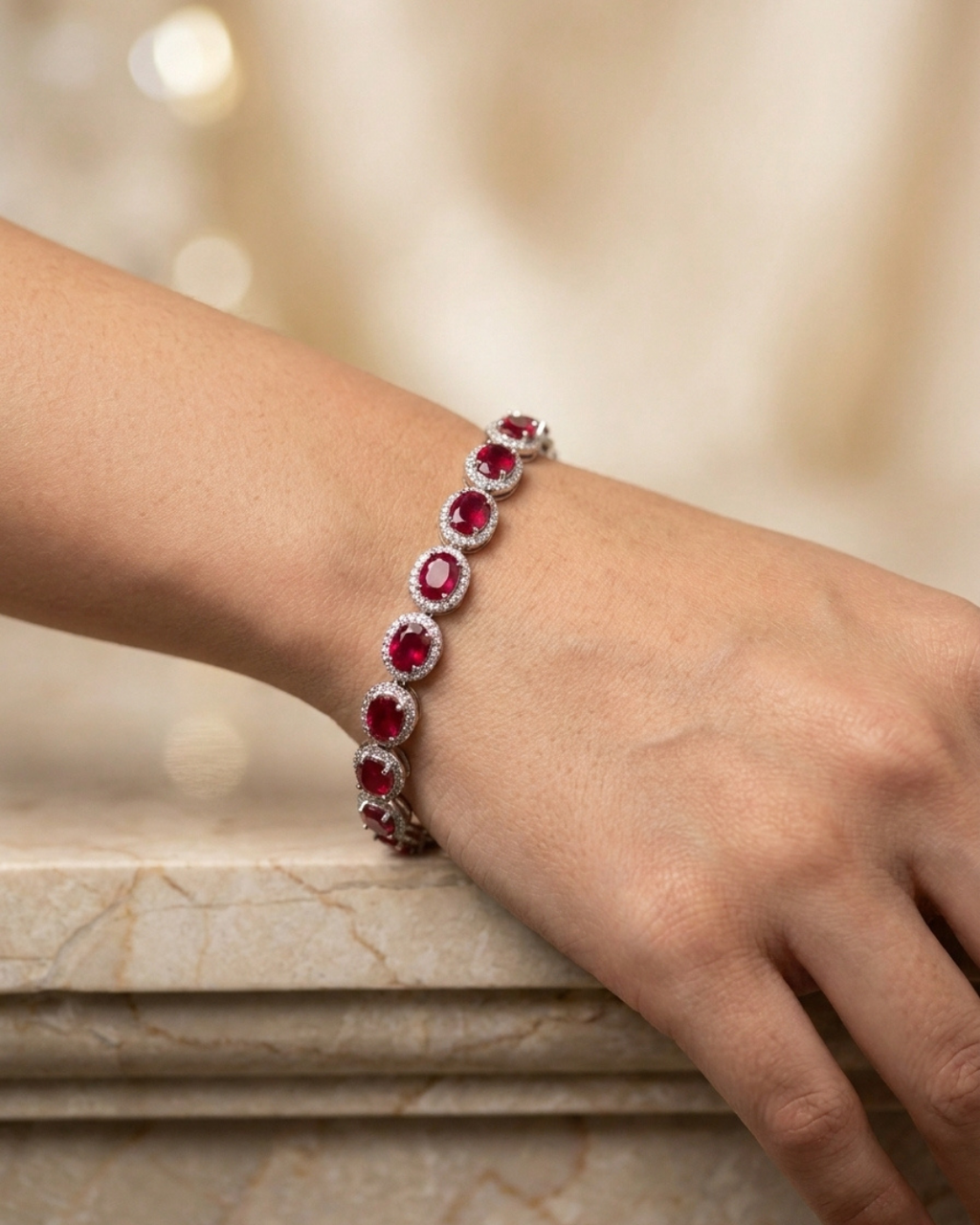 Royal Ruby Oval Tennis Bracelet