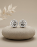 Snowflake Halo Stud Earrings Sterling Silver