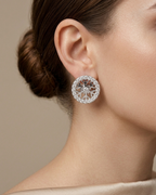 Snowflake Halo Stud Earrings Sterling Silver