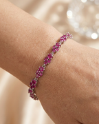 Radiant Ruby Cluster Blossom Bracelet