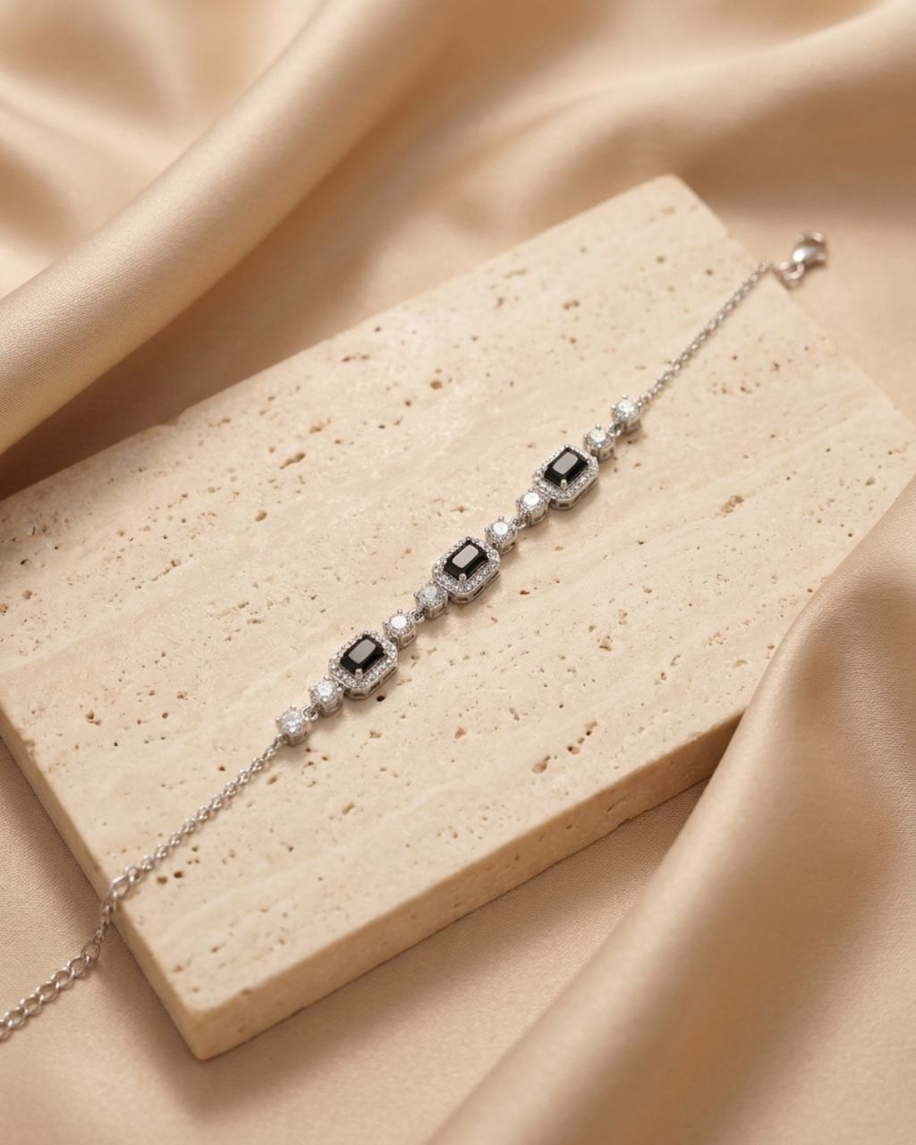 Onyx Black Emerald Cut Bracelet