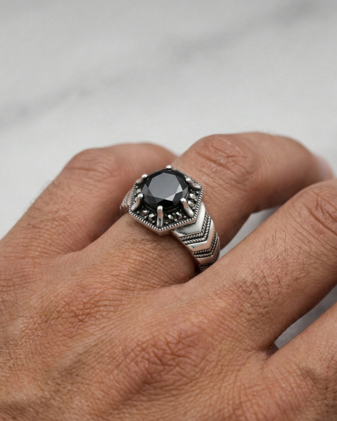 Imperial Zenith Obsidian Ring