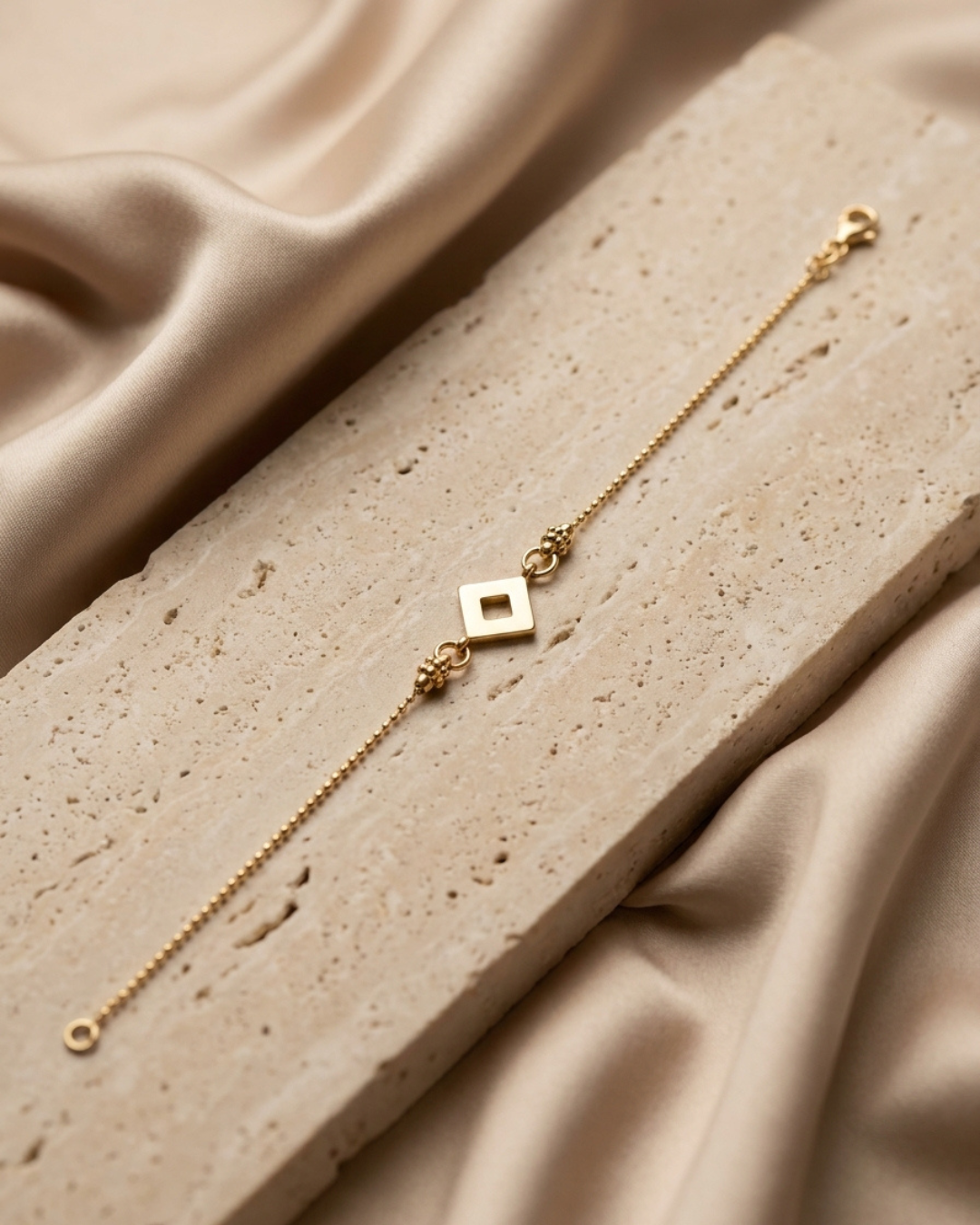 Elara Cube Modern Gold Plated Bracelet