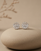 Sunburst Floral Studs Earring Sterling Silver