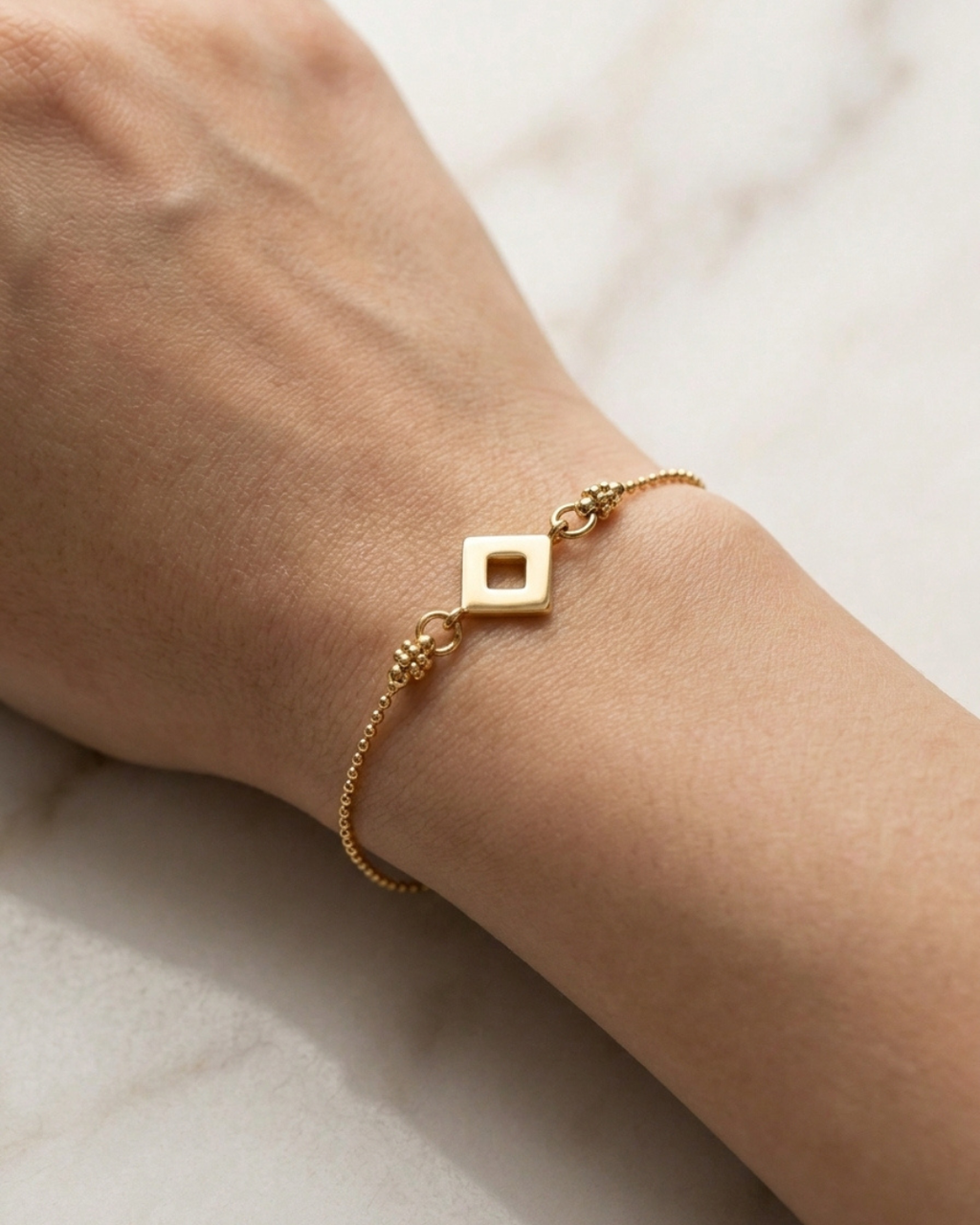 Elara Cube Modern Gold Plated Bracelet