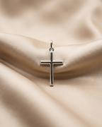 Classic Minimalist Beveled Cross Pendant