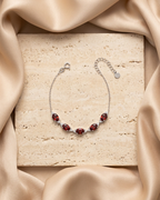 Crimson Oval Marquise Accent Bracelet