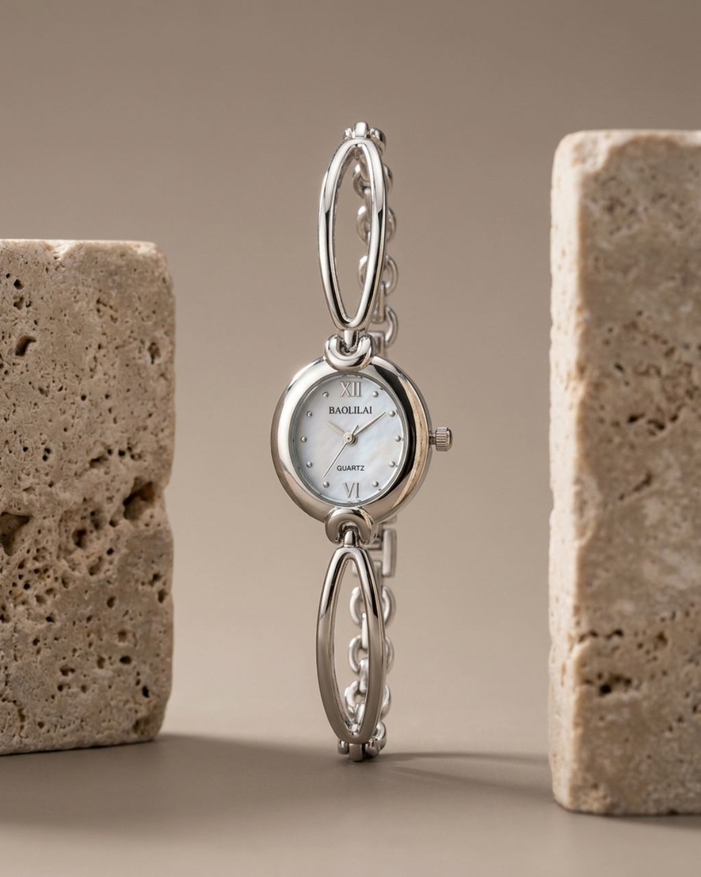 Pearl Bangle Link Watch