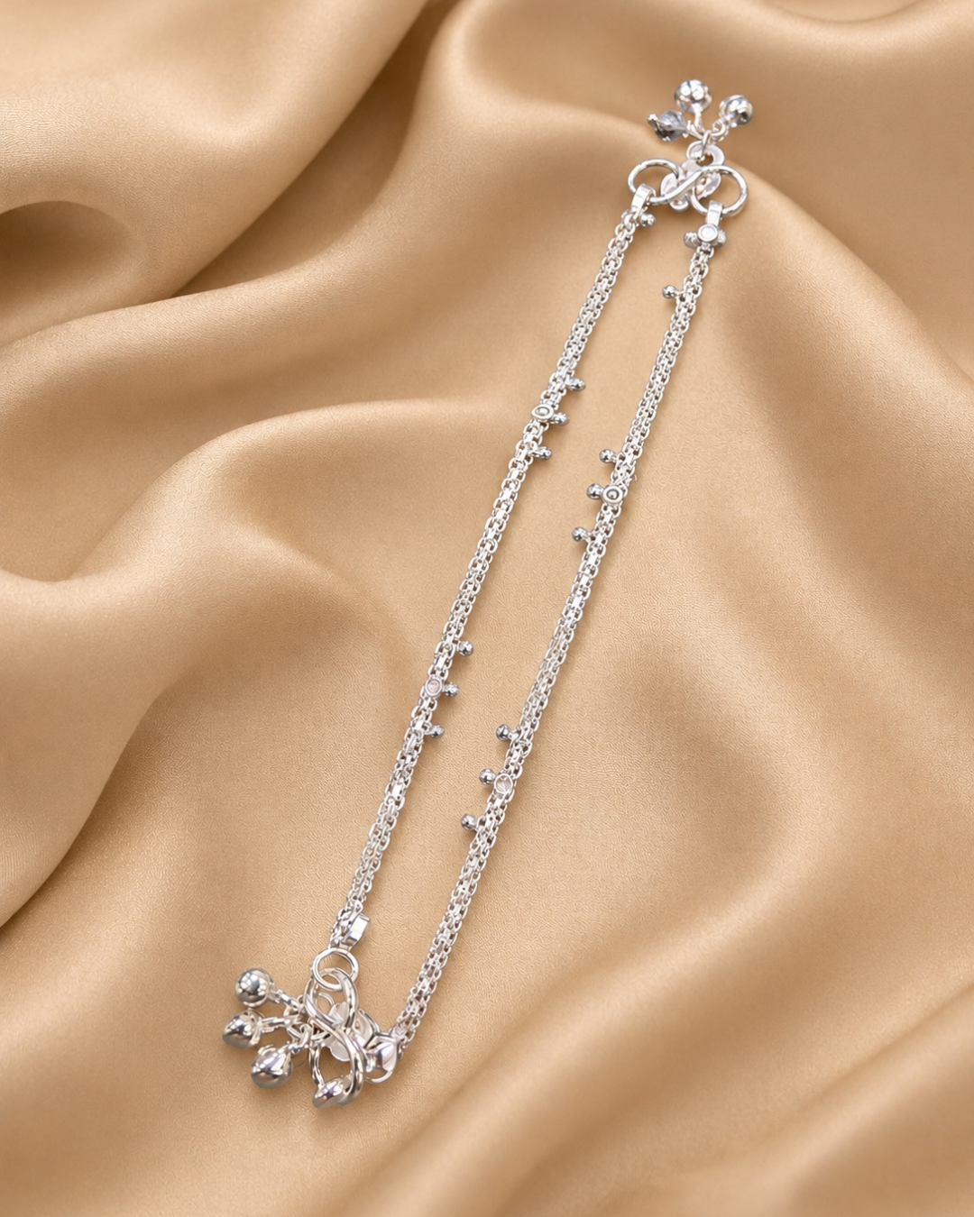 Kids Double Chain Payal Sterling Silver