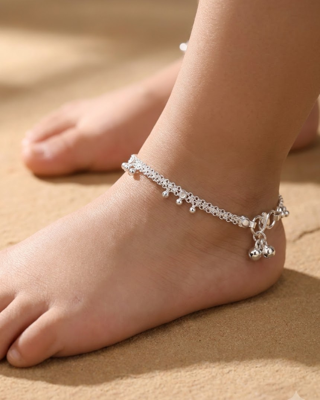 Kids Double Chain Payal Sterling Silver