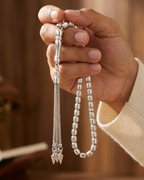Cylinder 33-Bead Tasbih (Misbaha) Sterling Silver