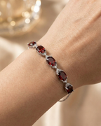 Crimson Oval Marquise Accent Bracelet