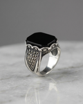 Midnight Marcasite Signet Ring