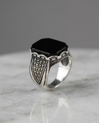 Midnight Marcasite Signet Ring