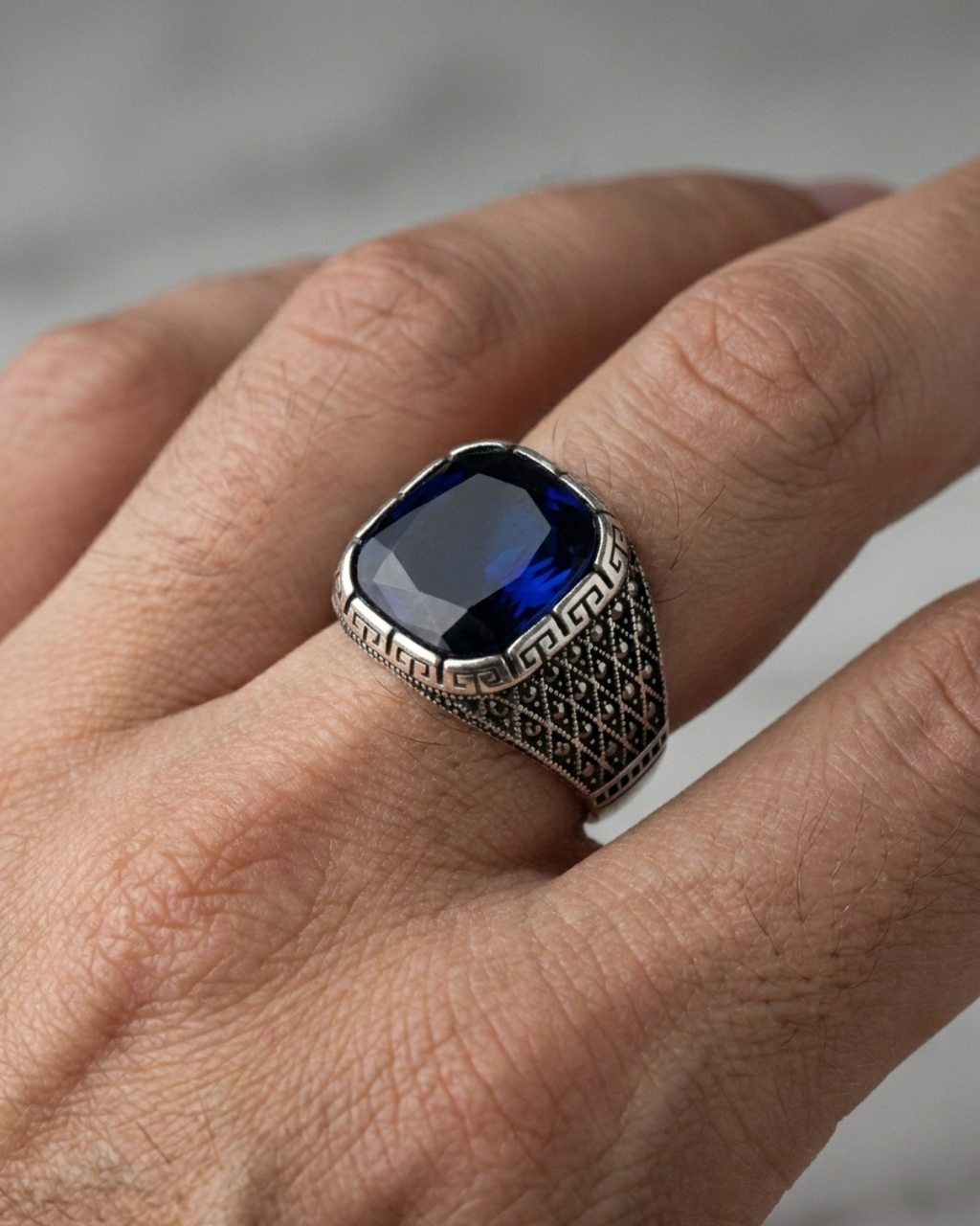 Royal Azure Mosaic Ring