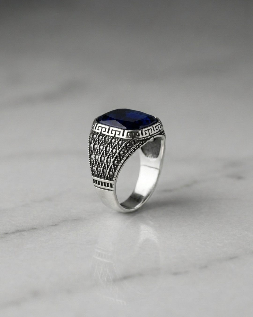 Royal Azure Mosaic Ring