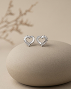 Heart Sunburst Earring Sterling Silver