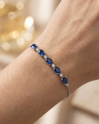 Sapphire Azure Minimalist Link Bracelet