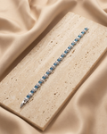 Sapphire Geometric Halo Silver Bracelet