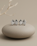 Bow Stud Earrings Silver