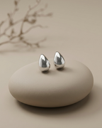 Minimalist Teardrop Stud Earrings Silver