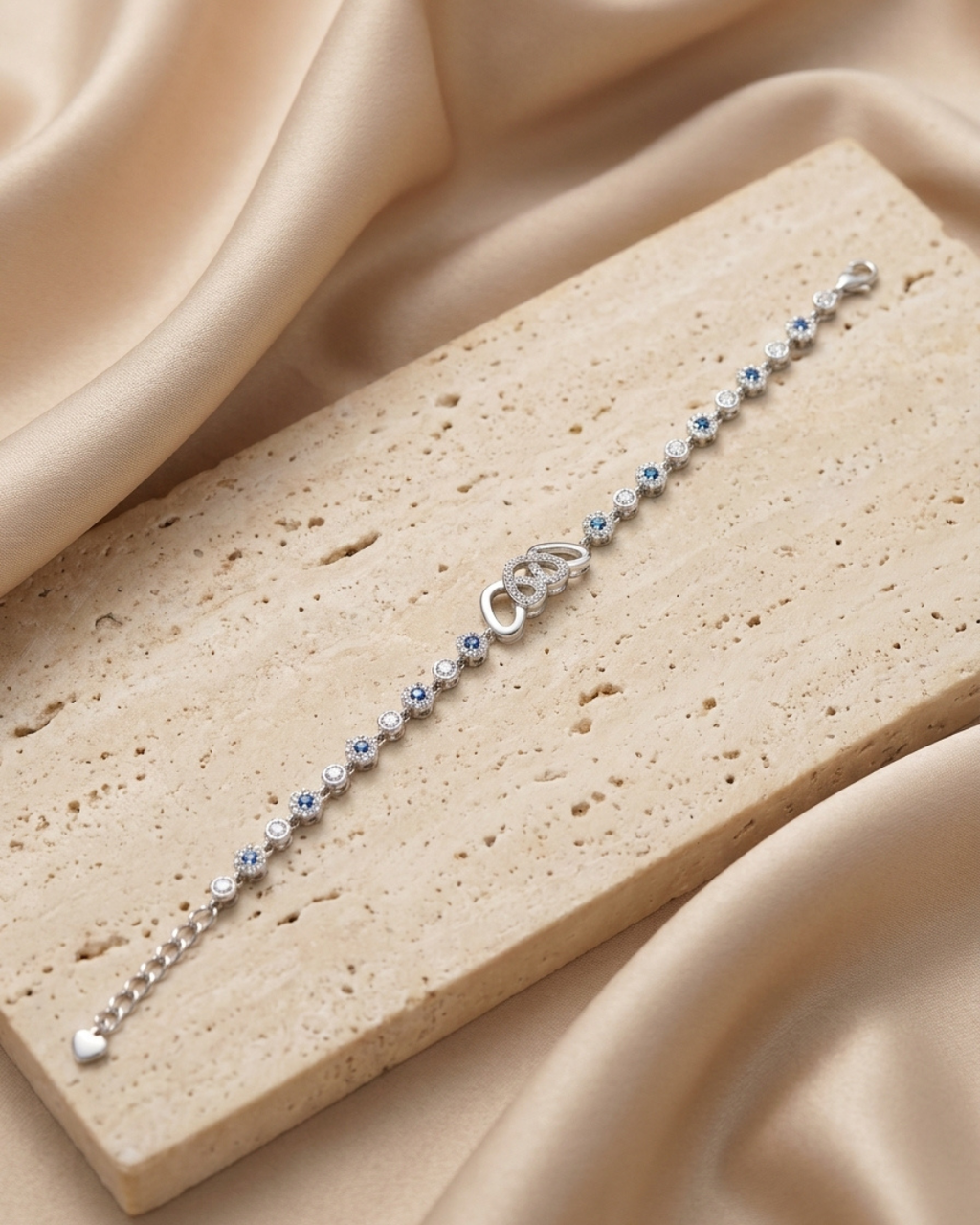 Sapphire Blue Interlocking Infinity Bracelet
