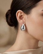 Minimalist Teardrop Stud Earrings Silver