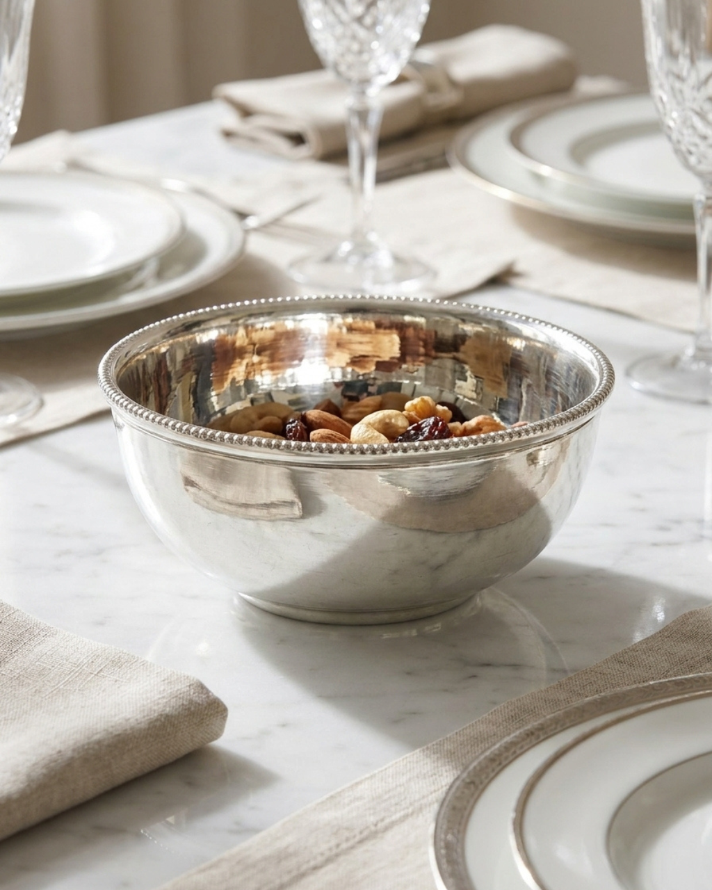 Silver Beaded Rim Kids Bowl
