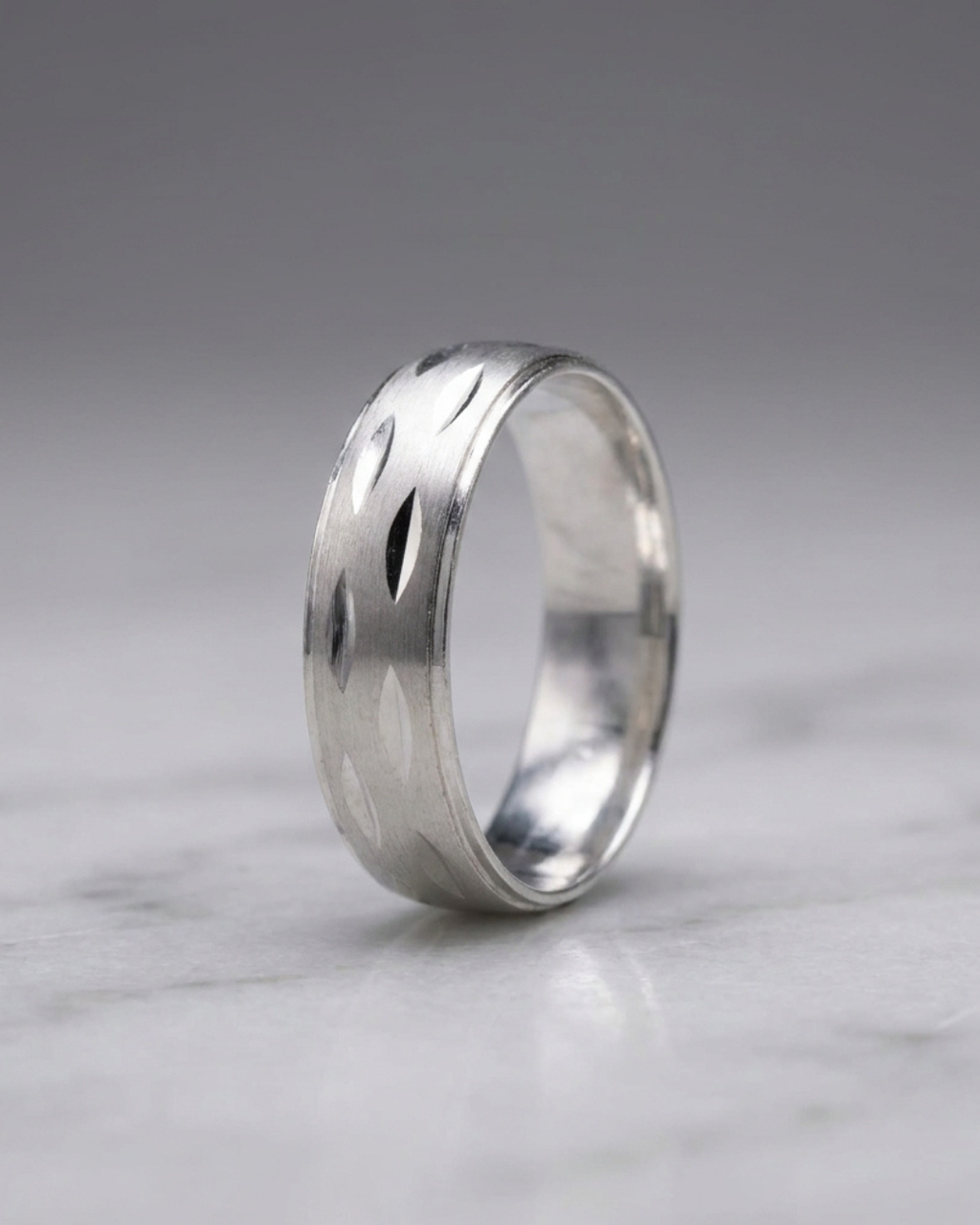 Silver Valor Engraved Men’s Dibla Ring