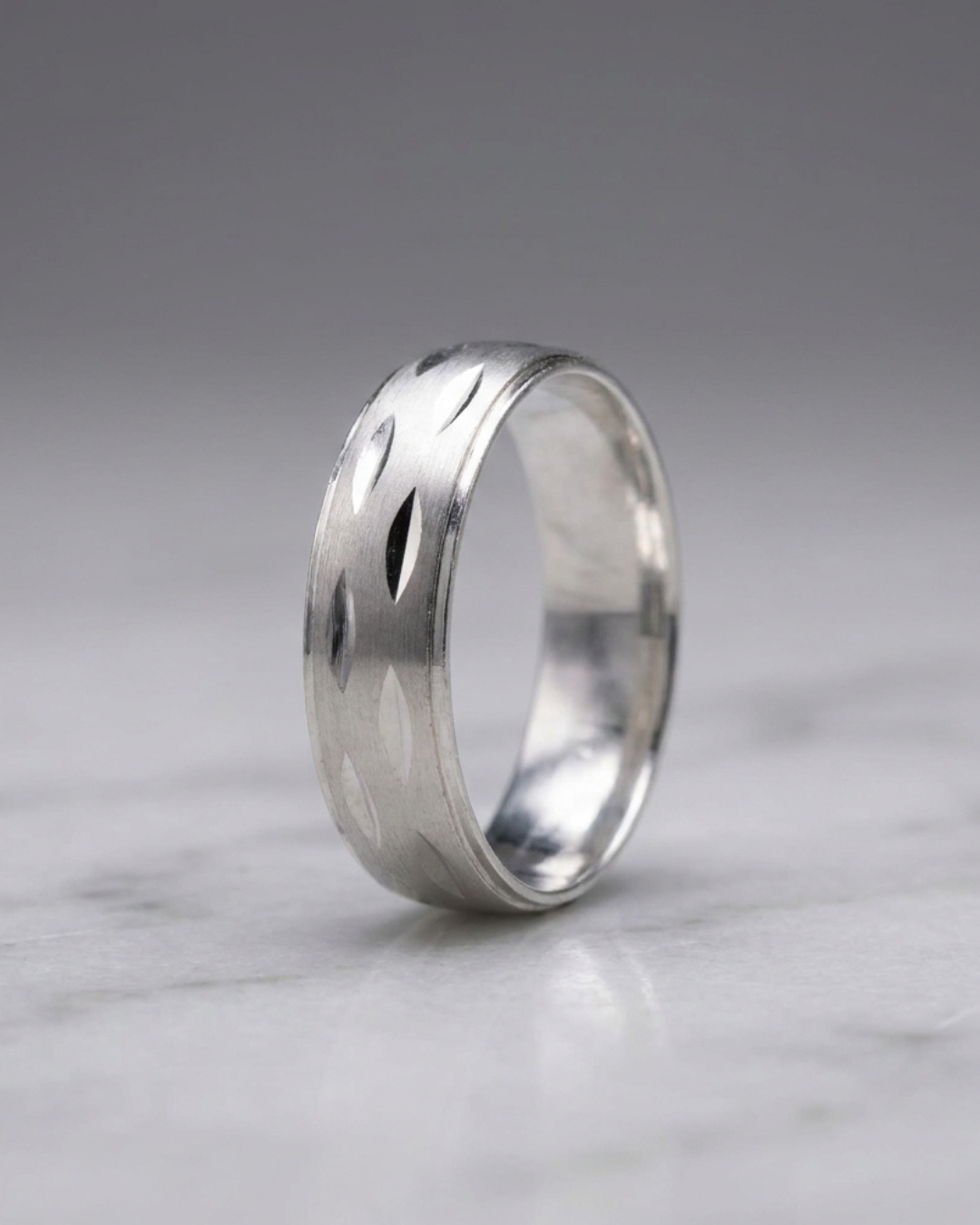 Silver Valor Engraved Men’s Dibla Ring