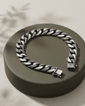 Engraved Scroll Curb Bracelet Sterling Silver