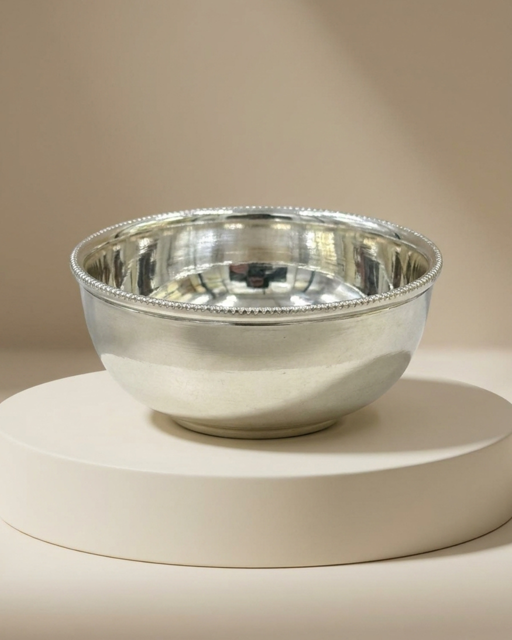 Silver Beaded Rim Kids Bowl