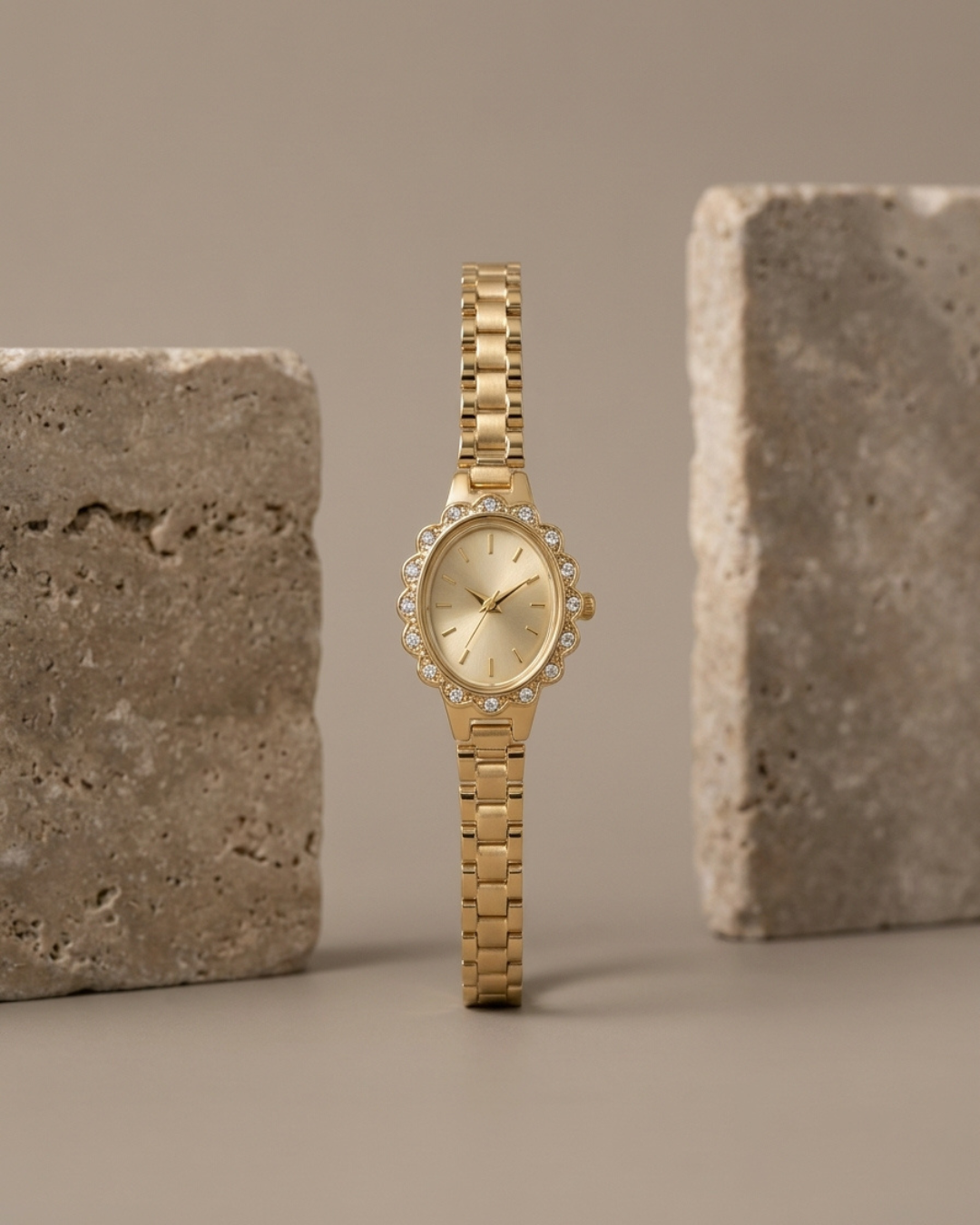 Aurelia Scalloped Gold Plated Vintage Watch