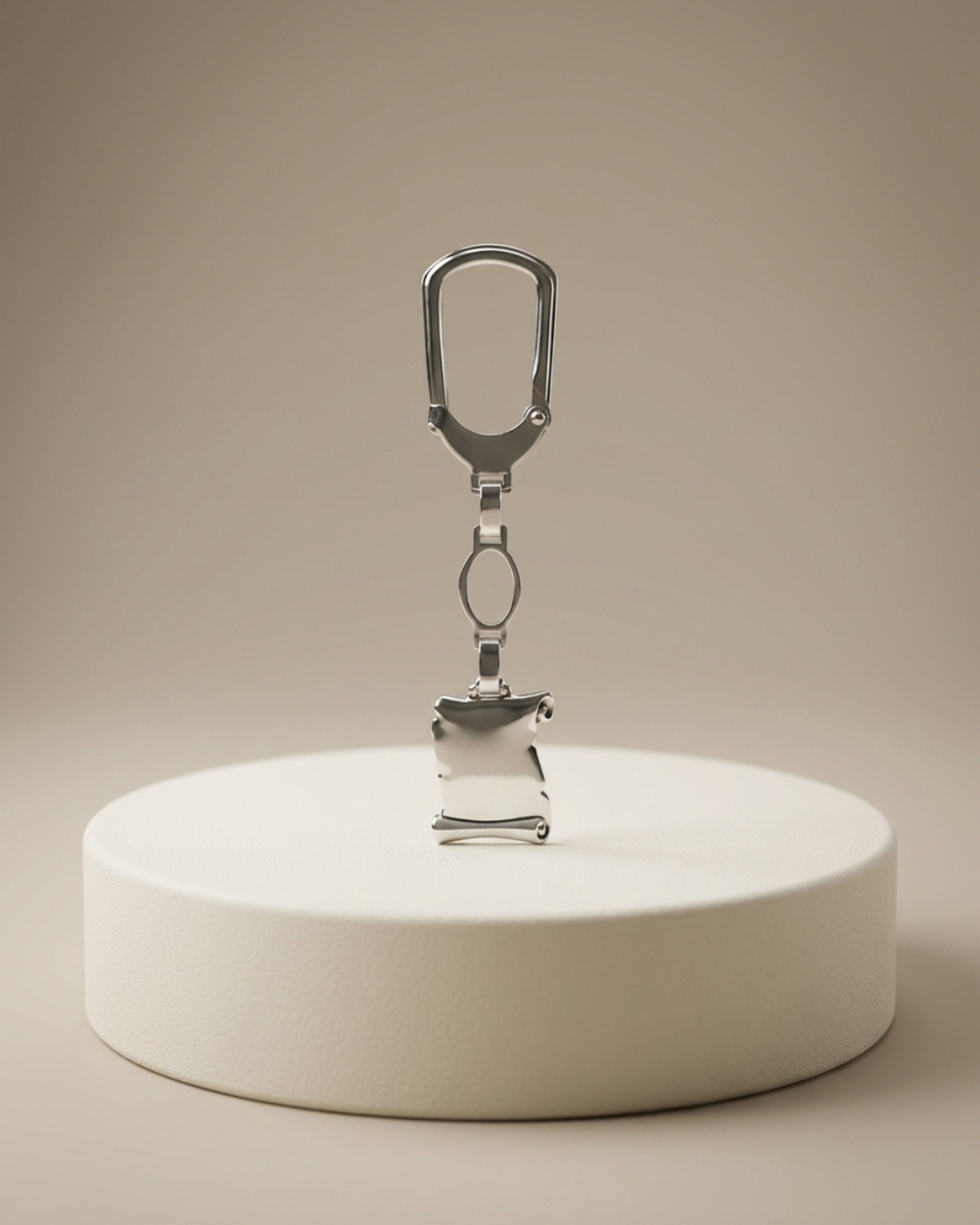 Silver Heritage Scroll Designer Keychain