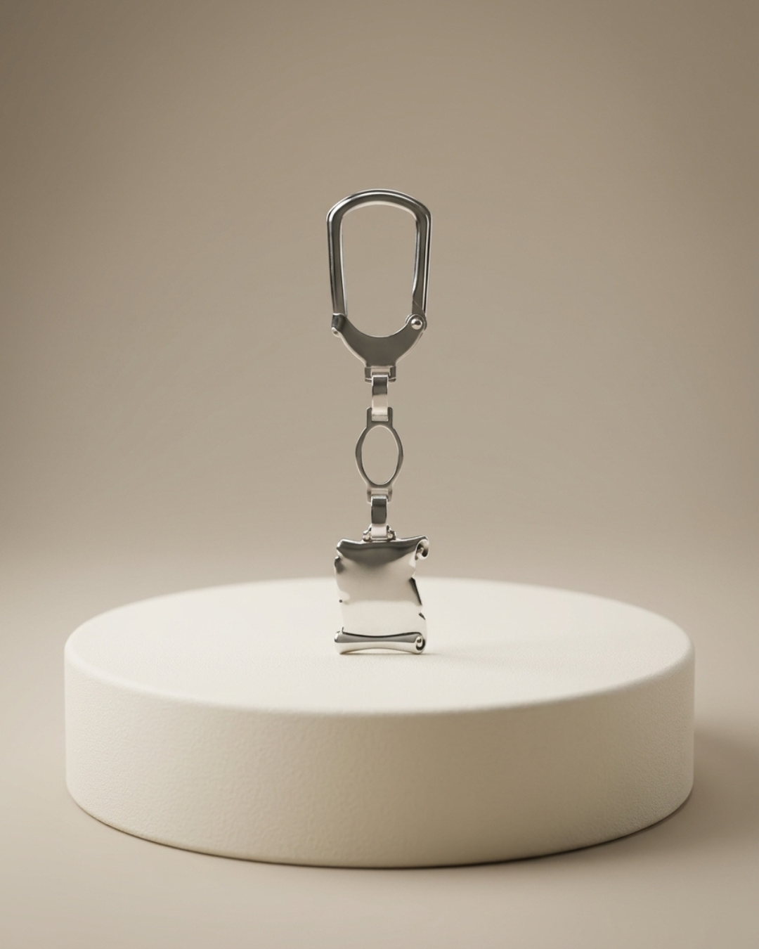 Silver Heritage Scroll Designer Keychain