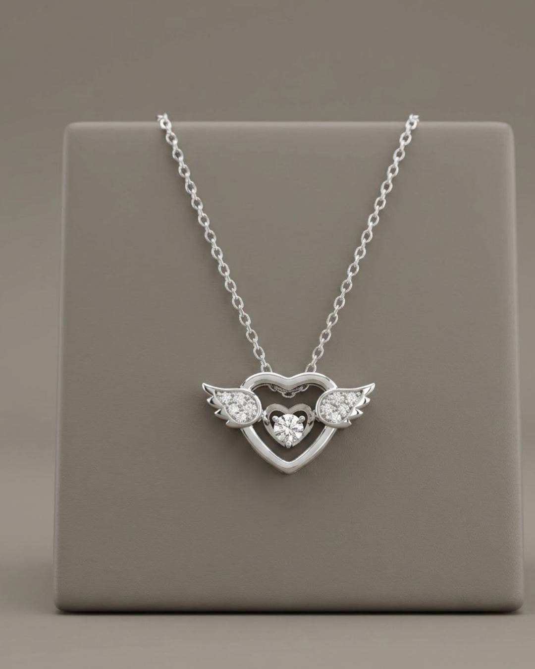 Winged Heart Necklace Sterling Silver