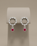 Wreath and Drop Stud Earrings Sterling Silver