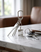 Silver Heritage Scroll Designer Keychain