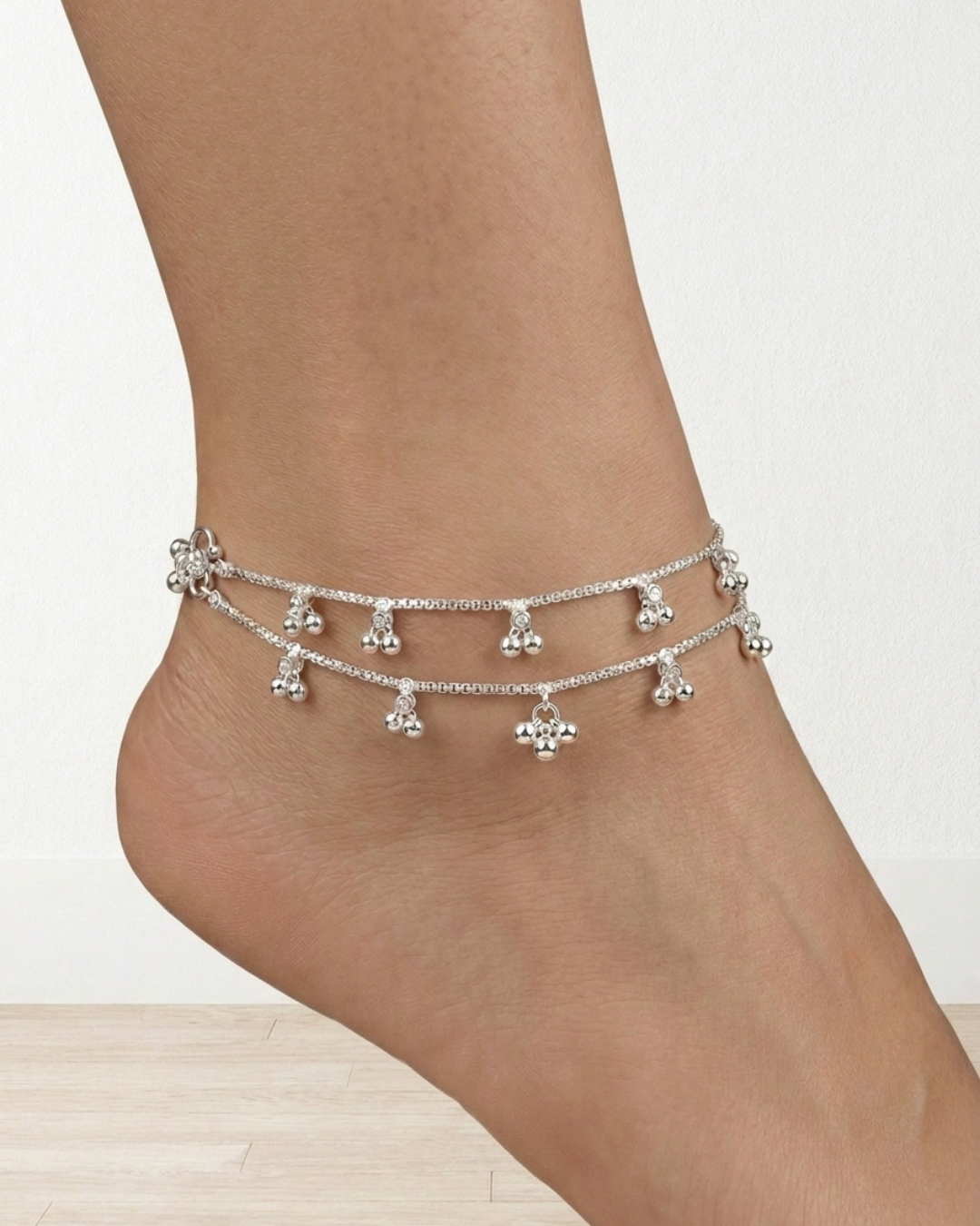 The Classic Chime Traditional Silver Payal