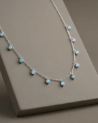 Turquoise Charm Necklace Sterling Silver
