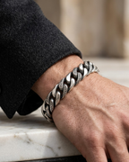 Engraved Scroll Curb Bracelet Sterling Silver