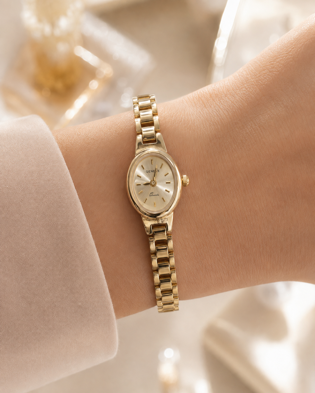 Minimalist Gold Plated Oyster Link Watch