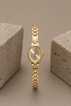 Luxury Gold Plated Oval Dial Watch