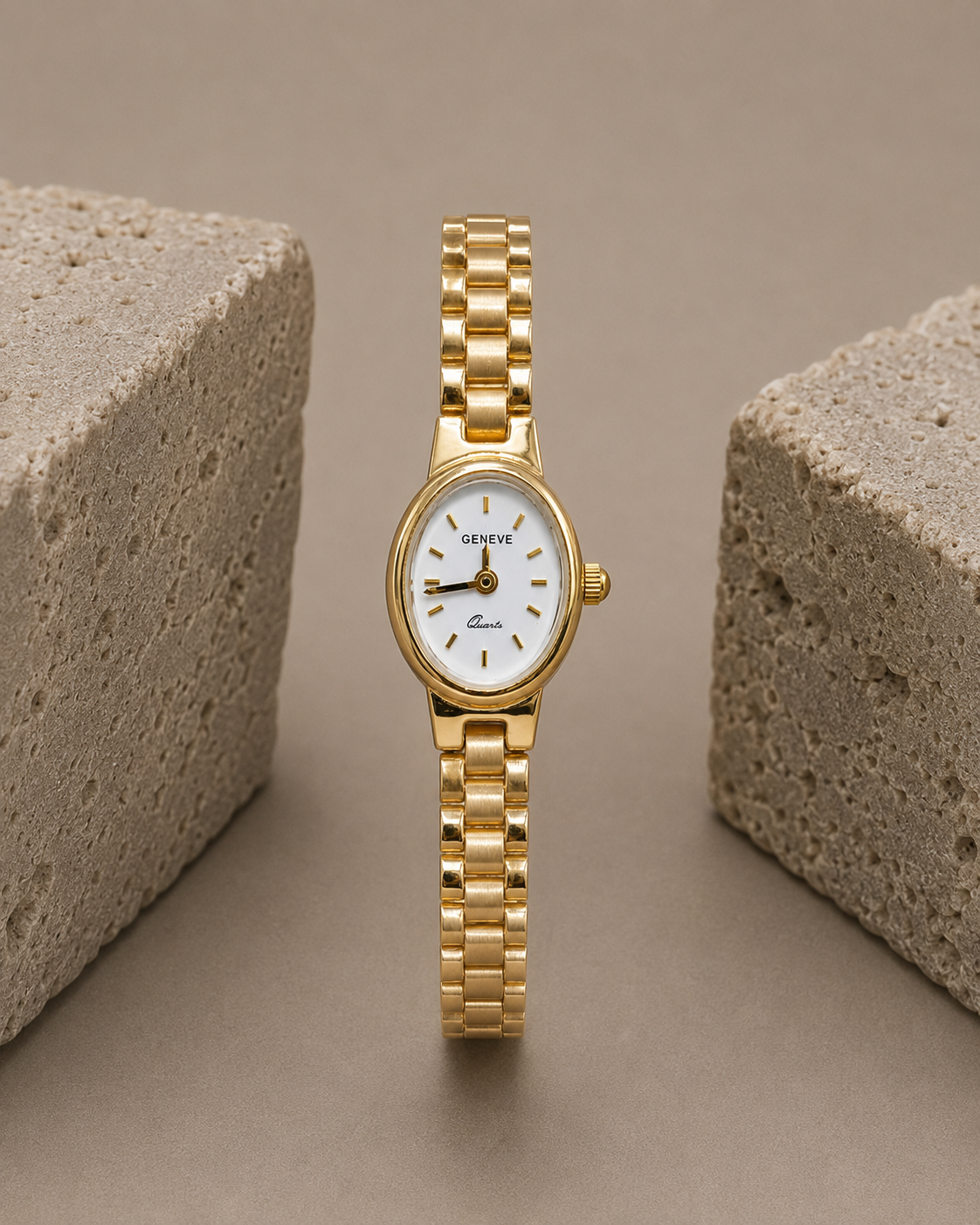 Classic Oval Gold Plated Watch