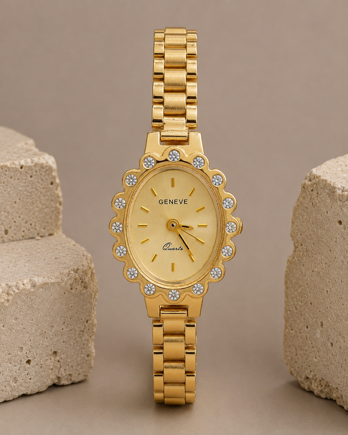 Aurelia Scalloped Gold Plated Vintage Watch