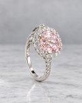 Morganite Floral Ring Sterling Silver