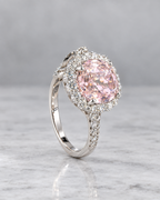 Morganite Floral Ring Sterling Silver