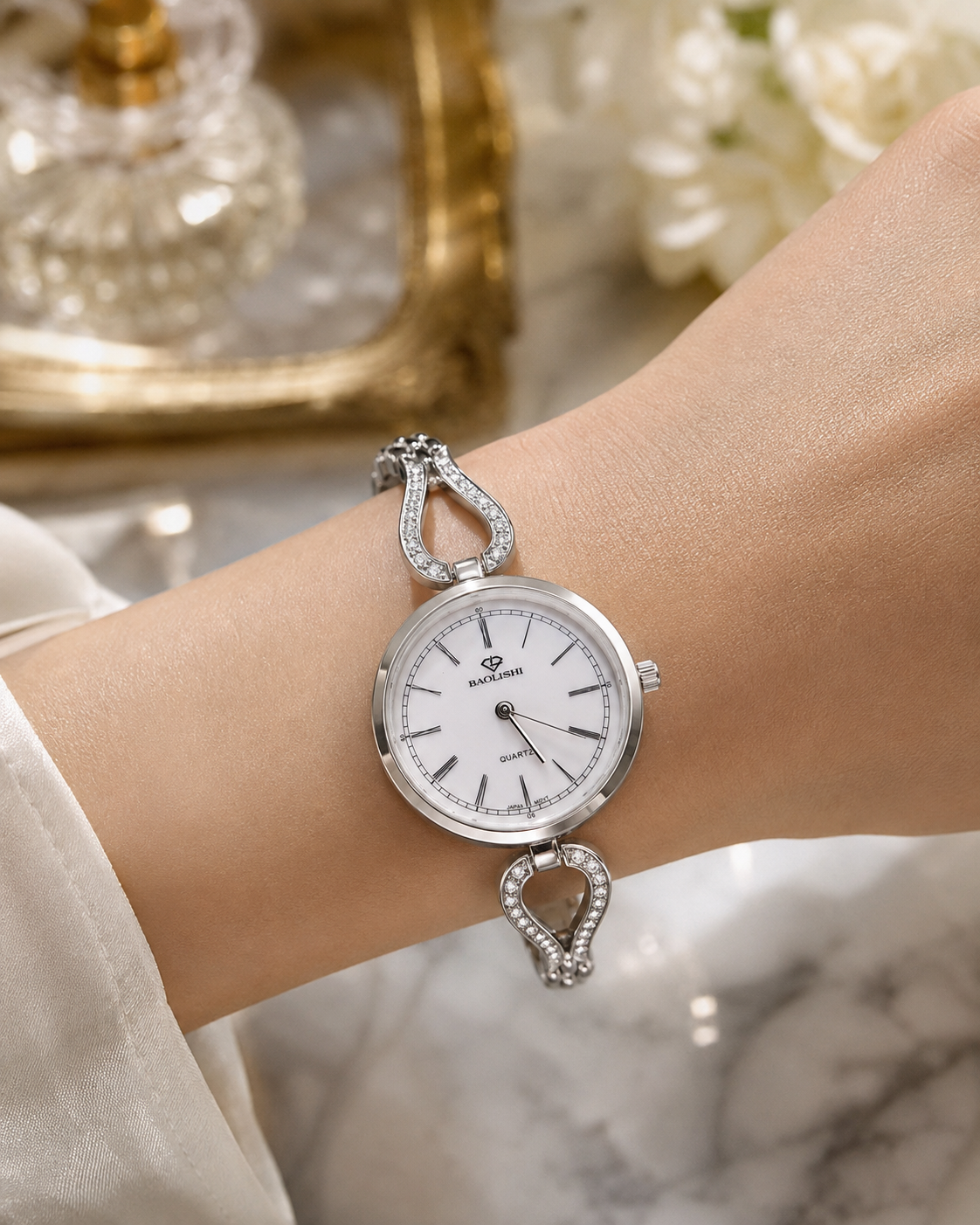 Classic Roman Numeral Crystal Watch