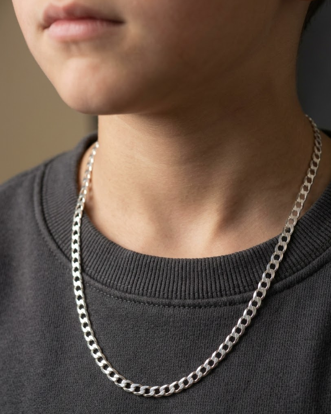 Kids Classic Cuban Curb Chain Sterling Silver