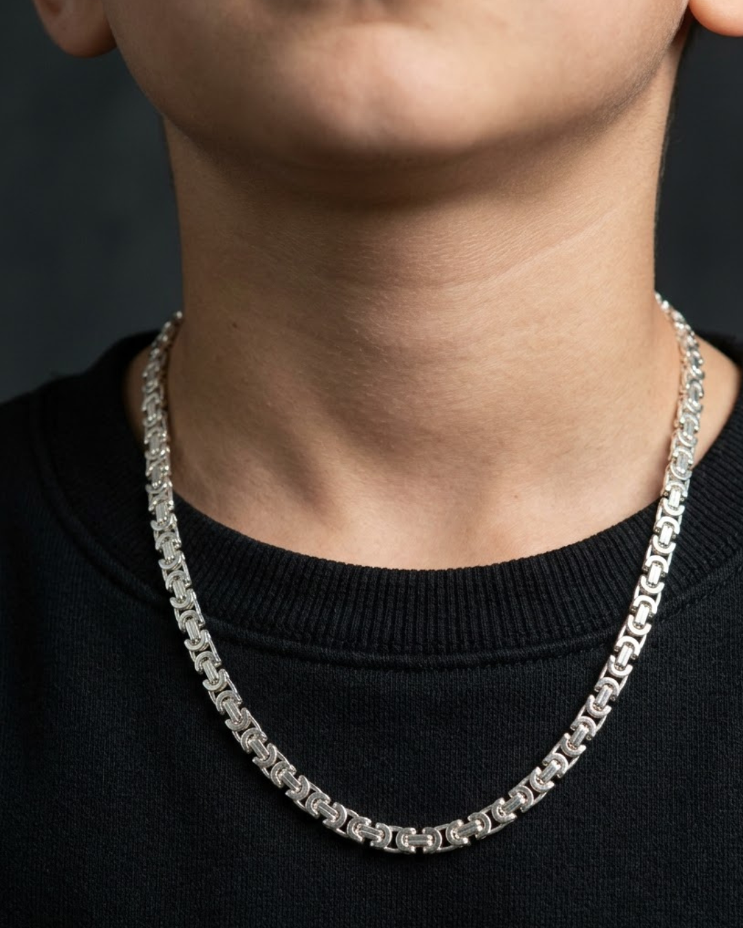 Kids Byzantine Chain Necklace Sterling Silver